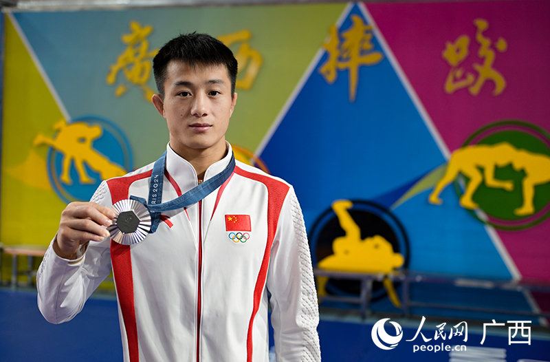 廣西摔跤運動員曹利國。人民網 雷琦竣攝